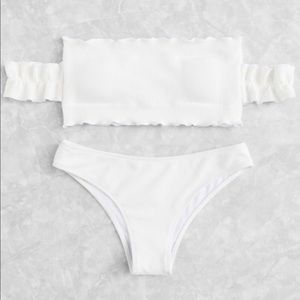 White off the shoulder bikini